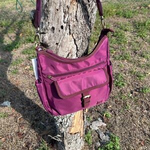Ihkwip Purple Crossbody Bag | Multi-Pocket Everyday Purse
